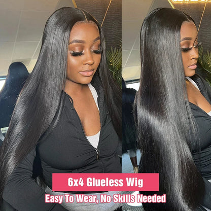 Wear Go Glueless Wig 30 32 Inch Bone Straight 13x6 HD Lace Frontal Wig Ready To Go Human Hair 6x4 HD Glueless Wigs Pre plucked