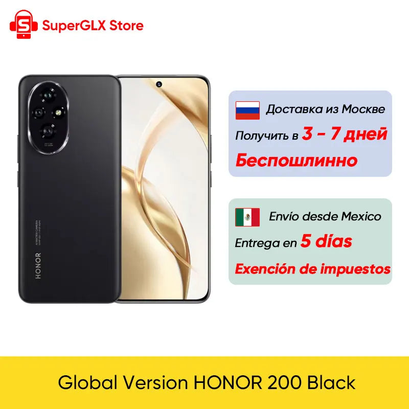 2024 New Original HONOR 200 Global Version Snapdragon 7 Gen 3 5G Smartphone 6.7'' AMOLED Display Support HONOR 100W SuperCharge