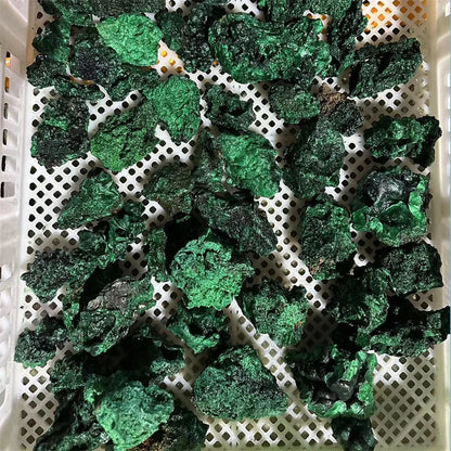 Natural Green Malachite Raw Stone Rough Crystal Clastic Rock Cube Collectible Gravel Minerals Specimen Home Garden