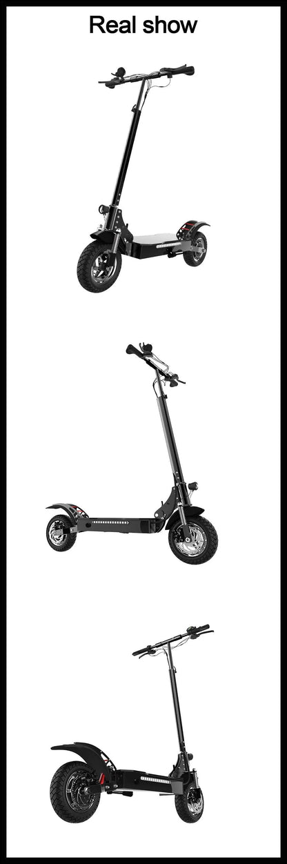 1200W 1300W 2400W 6000W Commuter Seated Adults Electric Scooter 48V/72V E-Scooter 10 inch Tubeless Off Road Tire with LCD