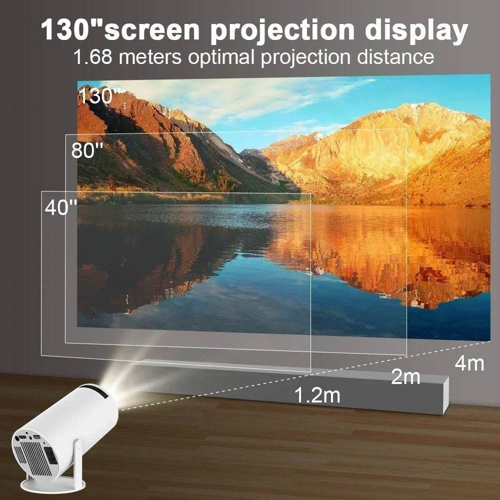 New 2024 4K Android 11 Dual Wifi6 200 ANSI All Winner H713 BT5.0 1080P 1280*720P Home Cinema Outdoor Portable Projetor - MarvelouStoree