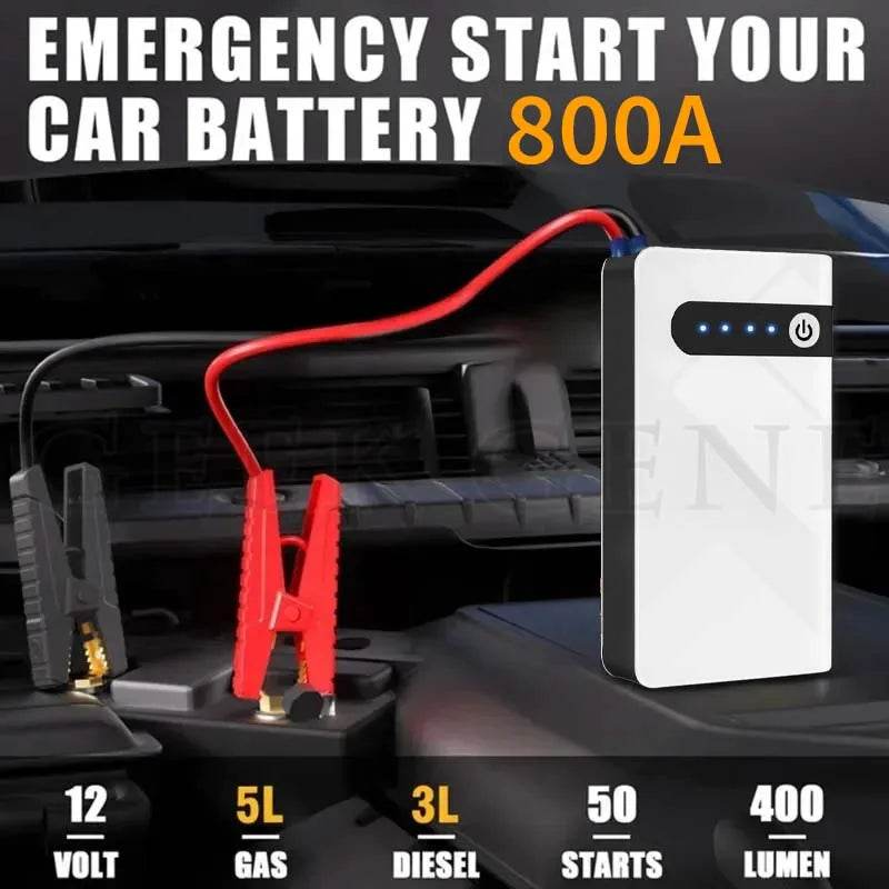 GKFLY Car Battery Jump Starter 8000mAh Portable Car Battery Booster Charger 12V Starting Device Emergency Booster - MarvelouStoree