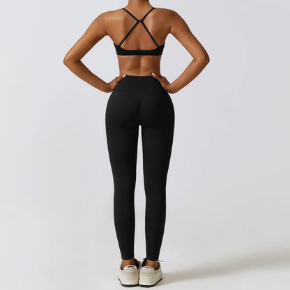 Sportswear Yoga Set Women's Workout Clothes Athletic Wear Sports Gym Legging Seamless Fitness Bra Crop Top Long Sleeve Yoga Suit