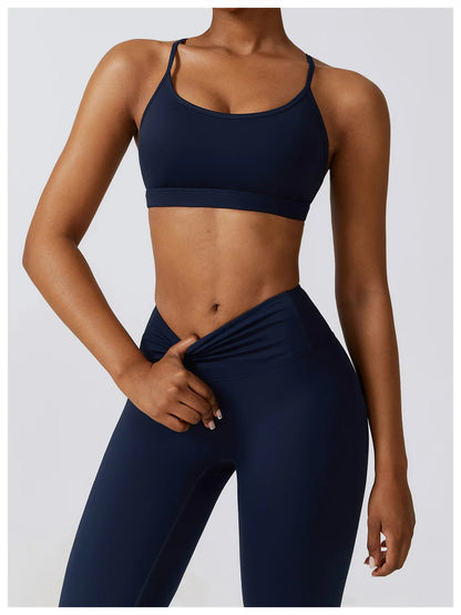 Sportswear Yoga Set Women's Workout Clothes Athletic Wear Sports Gym Legging Seamless Fitness Bra Crop Top Long Sleeve Yoga Suit