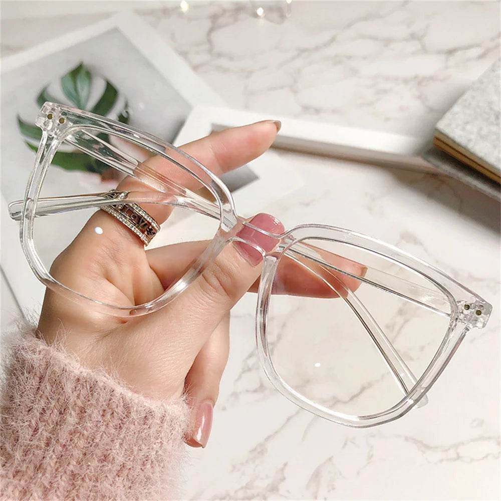 Transparent Computer Glasses Frame Women Men Anti Blue Light Square Glasses Blackout Glasses Optical Glasses Lenses - MarvelouStoree