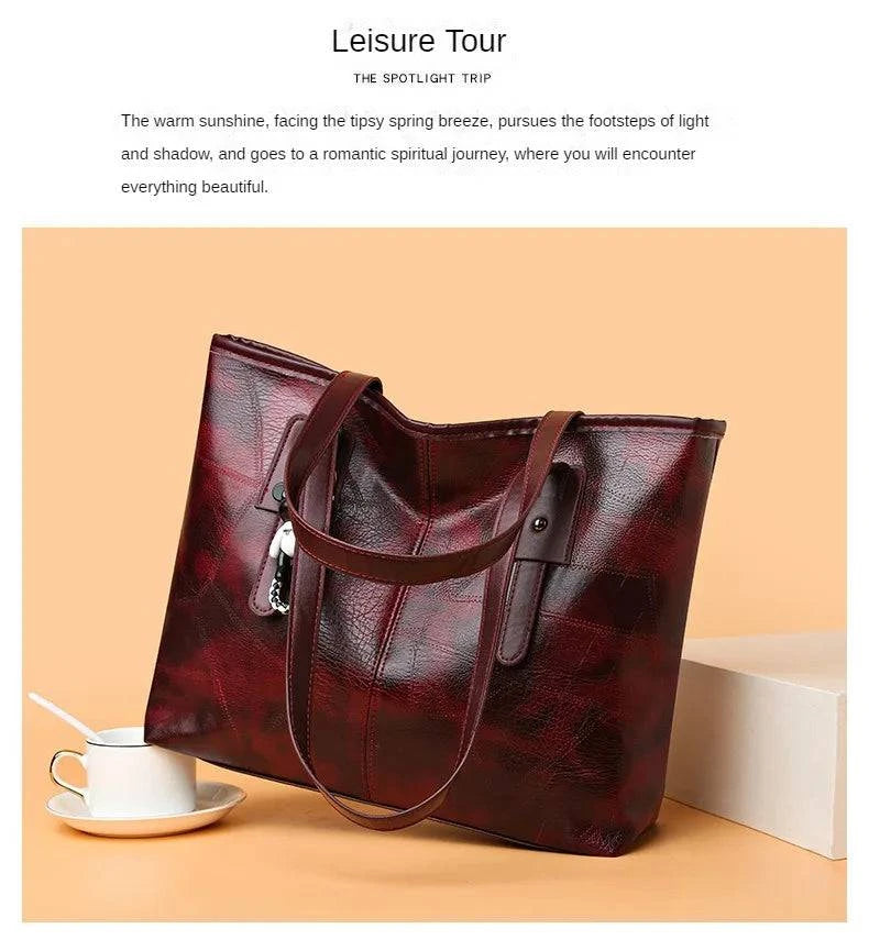 Korean Version Trendy Women's 2024 New Large Capacity Tote Bag with Horizontal Square Zipper Single Shoulder Handbag