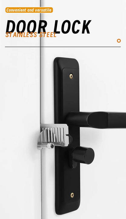 1pc Portable Door Lock Latch For Travel Safety No Drill Manual Hotel Room Jammer Students School Devices For Personal Protection