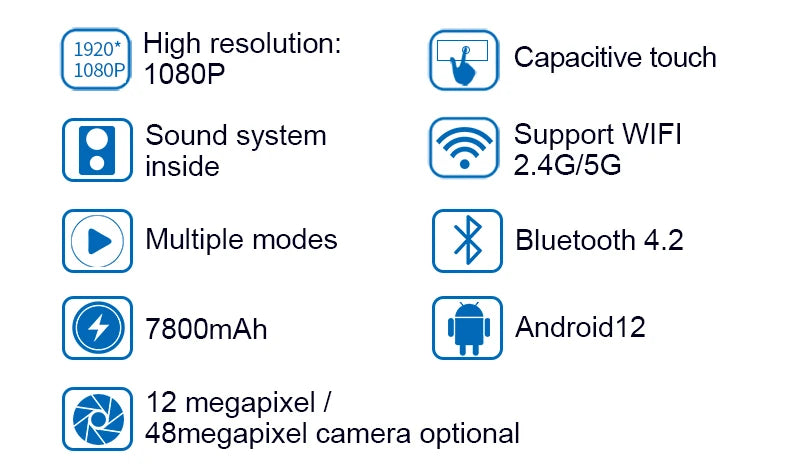 Wireless Smart Screen 1080P Portable Monitor with 32" Touch Screen Display Android 12 Battery(7800mAh) 48 Megapixel Camera