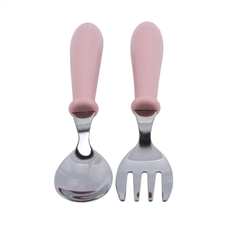 3pcs Children Spoon Forks Box Kids Stainless Steel Kids Cutlery Portable Baby Feeding Utensils Baby Spoons Baby Tableware Set