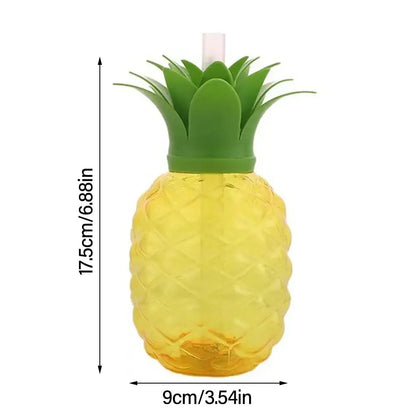 Lovely Food Grade Plastic Summer Straw Cup Cartoon Fruit Strawberry Pineapple Watermelon Water Bottle Drinkware Gift