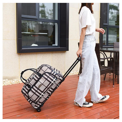 Large Capacity Women Travel Suitcase Trolley Bags Wheeled Bag Oxford Waterproof Rolling Luggage Travel Bag With Wheels