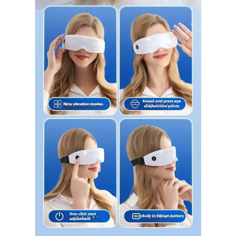 Eye Massager Magnetic Therapy Vibrator Smart Eye Massage Instrument Removal 9 Modes Relieves Fatigue Eyeball Massage