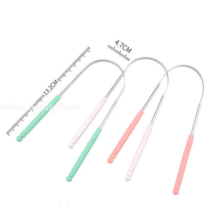 1PCS Stainless Steel Tongue Scraper Oral Tongue Cleaner Brush Tongue Toothbrush Oral Hygiene High Quality Tounge Scraper