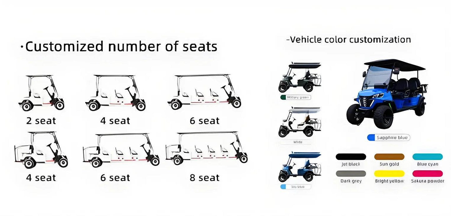 Factory CE new export electric cart Golf Course Club 2/4/6/8 seater off-road sightseeing car Solar power electric golf cart - MarvelouStoree