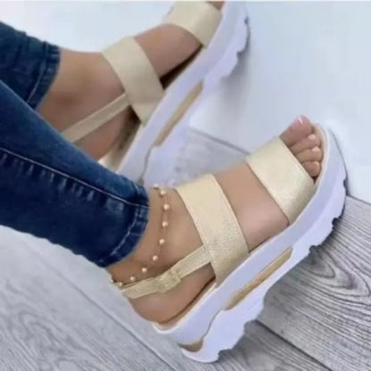 2024 Women Summer Platform Sandals Buckle Strap Open Toe Thick Bottom Punk Ladies Casual Flats Beach Shoes Sandalias De Mujer