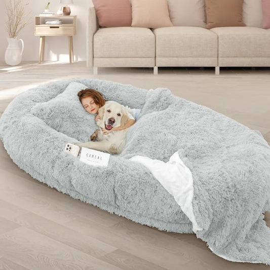 71''x45''x12'' Size Fits Adult and Pet Washable Giant People Dog Bed 10 CM Thick Memory Foam Large Oversize Dog Bed