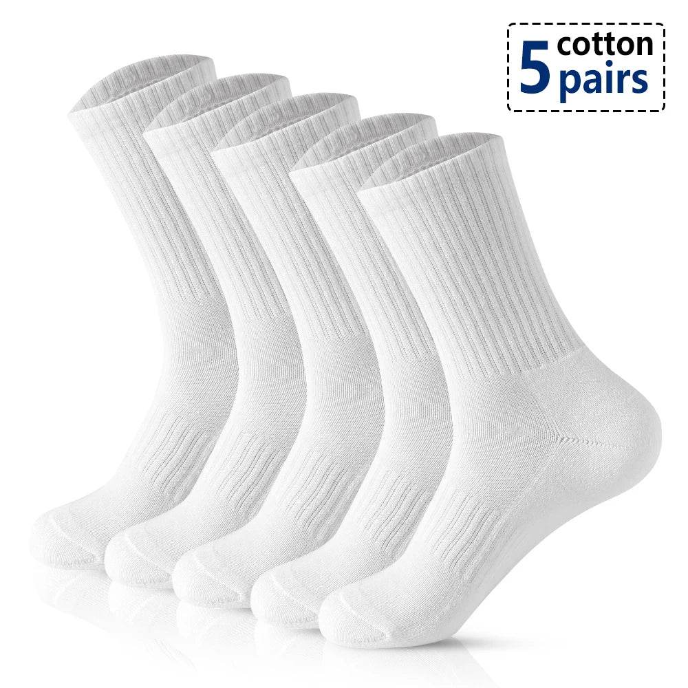 Men Socks Cotton Breathable Long Business Harajuku Socks Solid Gentleman Sox Sokken Outdoor Sports 5 Pairs/Lot Socks - MarvelouStoree