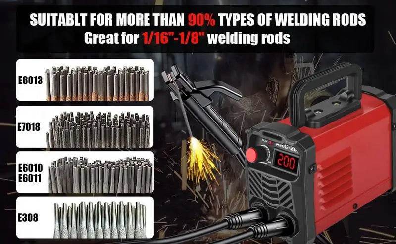 200Amp 20PCS Rods Stick Welder, Super MINI Portable Welding Machine, IGBT Inverter Welder Machine 110V with Hot Start Arc - MarvelouStoree