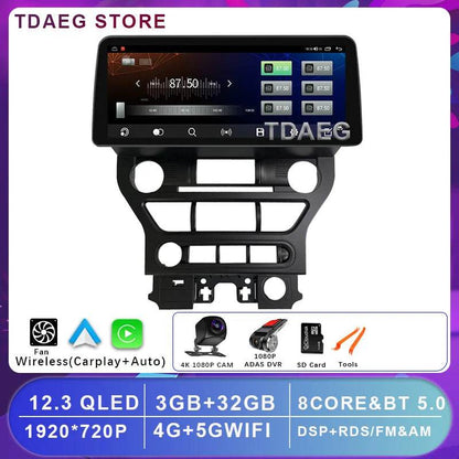 12.3‘’ For Ford Mustang 2015 - 2020 Car Radio Stereo Multimedia Autoradio Navigation GPS DSP Video Audio Player Android Auto - MarvelouStoree