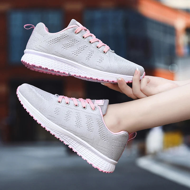 Ladies Casual Shoes Fashion Breathable Walking Mesh Flat Men's Sports Sneakers