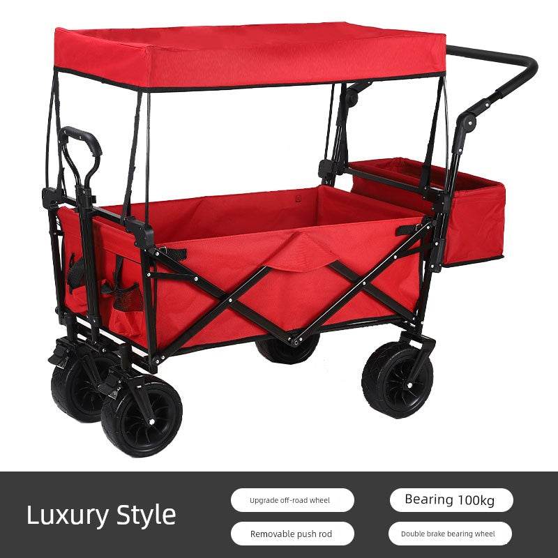 Foldable Four-Wheel Stall Kids Long Outdoor Camp Car - MarvelouStoree