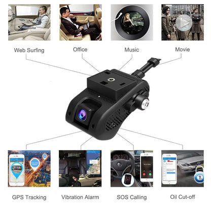 JC400P 4G GPS DashCam Live Car DVR JIMIMAX Wifi Hotspot 2 Stream Video Cut-Off Fuel 1080P Recorder Front & Inside Car Camera APP