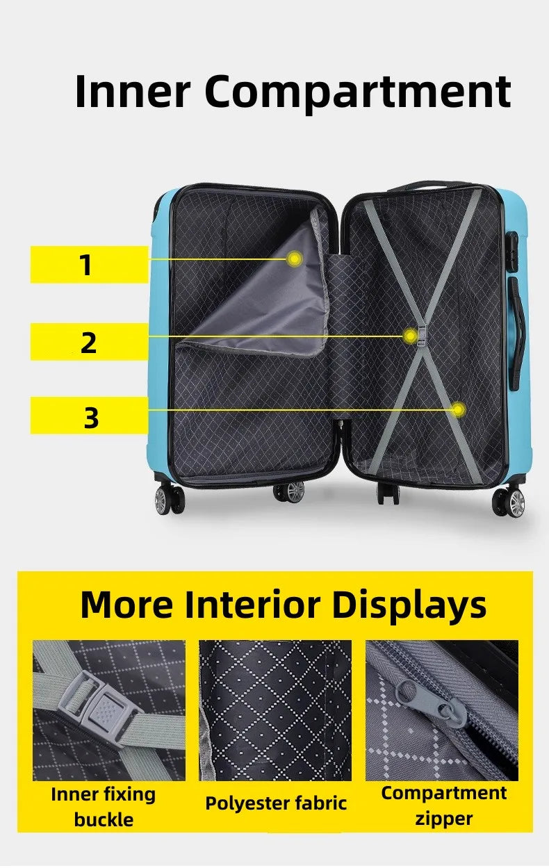 Man And Women Travel Luggage Business Trolley Suitcase Bag Spinner Boarding 20/22/24/26/28 Inch Universal Wheel