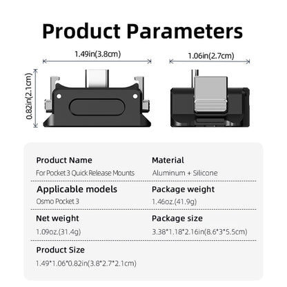 Charging Base For DJI OSMO Pocket 3 1/4 Mount Adapter Connector Mini Fixed Holder Tripod Gimbal Camera Portable Accessories