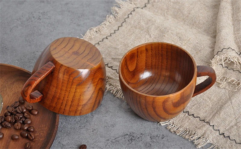 Wooden Big Belly Cups Handmade Natural Spruce Wood Cups Beer Tea Coffee Milk Water Cup Kitchen Bar Drinkware for Kitchen