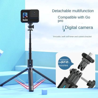 Selfie Stick 1.8m Lengthen Phone Tripod Portable Telescopic Pole Wireless Bluetooth Tripod Stand with Remote Control warranty