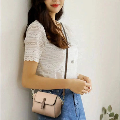 Genuine Leather Women Crossbody Shoulder Bags 2024 Luxury Solid color Cow Leather Handbag Female Messenger Tote