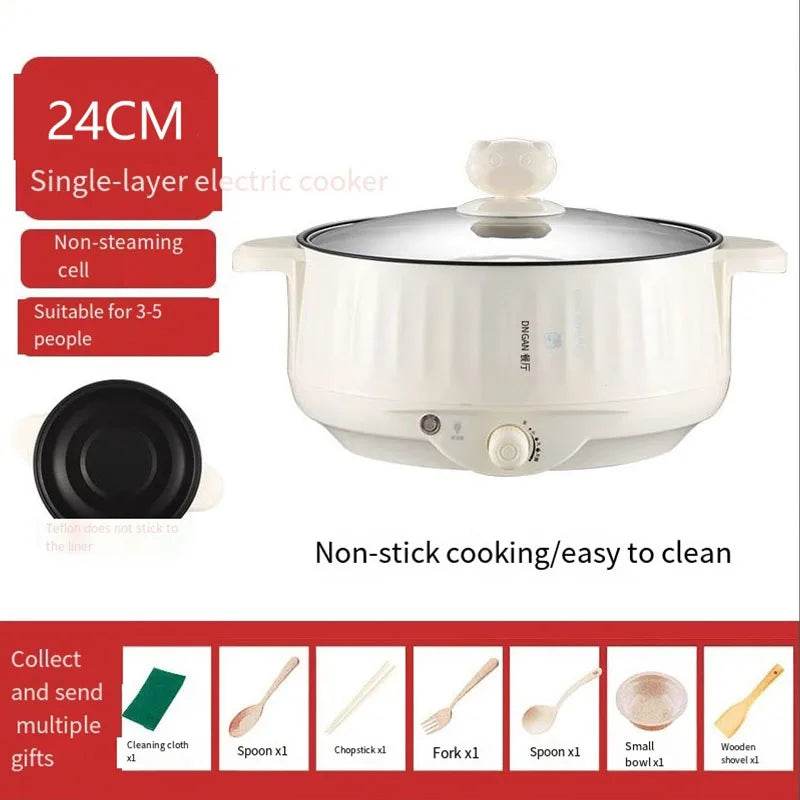 Multifunction Electric Cookers Single/Double Layer 1-2 People Household Non-stick Pan Hot Pot Rice Cooker Cooking Appliances2024 - MarvelouStoree