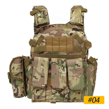 6094 Tactical Vest Nylon Gear Body Armor Combat Army CS Gear Hunting Plate Airsoft Wargame Pouch Camouflage Plate Carrier Vest - MarvelouStoree