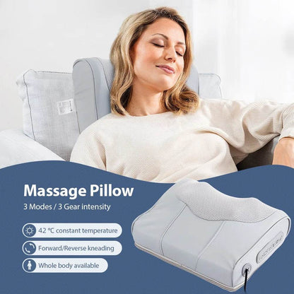 Electric Pillow Massager Neck Shoulder Massage Pillow Waist Back Kneading Massage Cushion Head Massager Neck Cervical masajeador