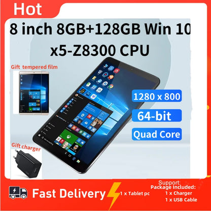 2024 Newest AR3 Windows 10 Sales 8 INCH 8GB DDR3 RAM 64GB /128GB ROM x5-Z8300 CPU 64-Bit Quad Core Dual Cameras 4000mAh Battery