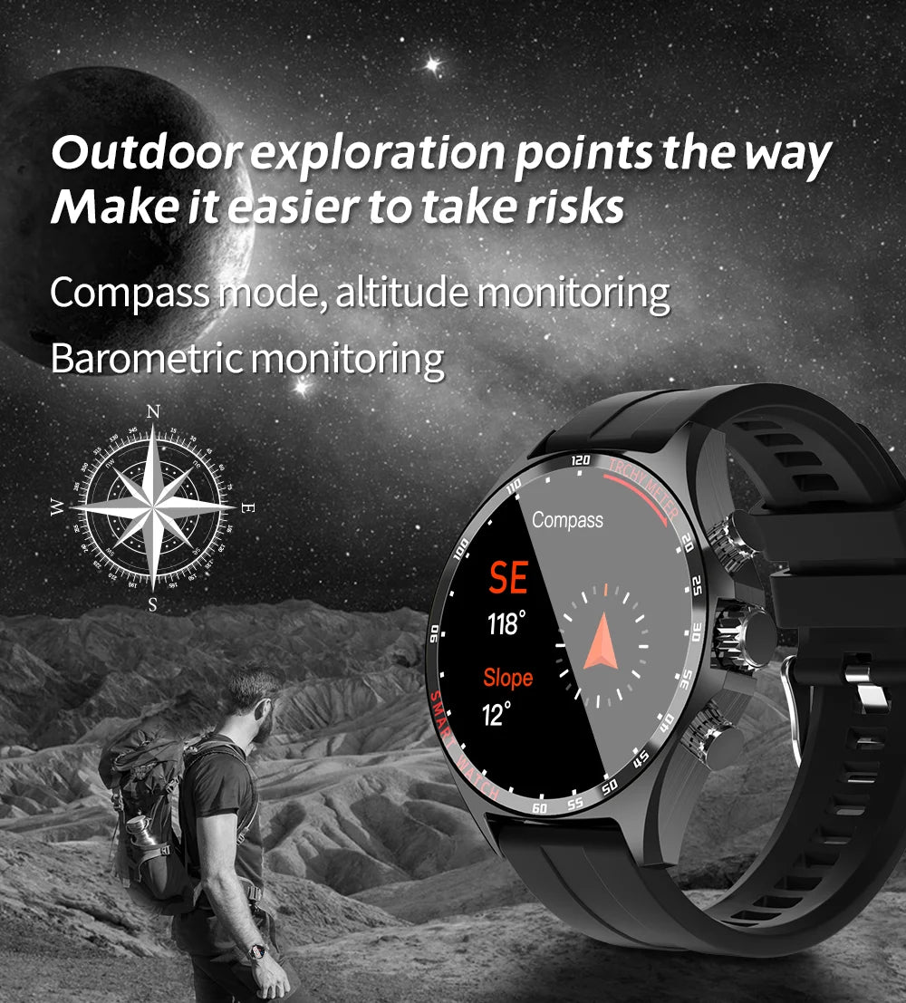 LIGE 2024 Smartwatch for Porsche Smart Watch Men Digital Watches Outdoor Sports Compass and NFC Bluetooth Call Wristwatch Golden