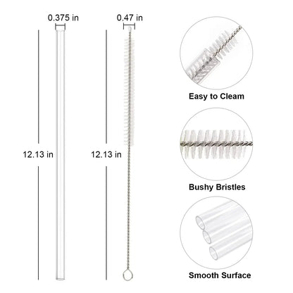 6 pack Replacement Straws for Stanley 40oz Adventure Quencher Travel Tumbler, Reusable Plastic Straws with Cleaning Brush