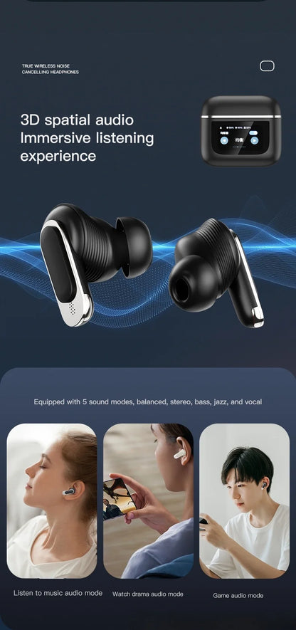 Wirele Bluetooth translation  headphones business full-color touch screen translation earbuds simultaneous translation headphone