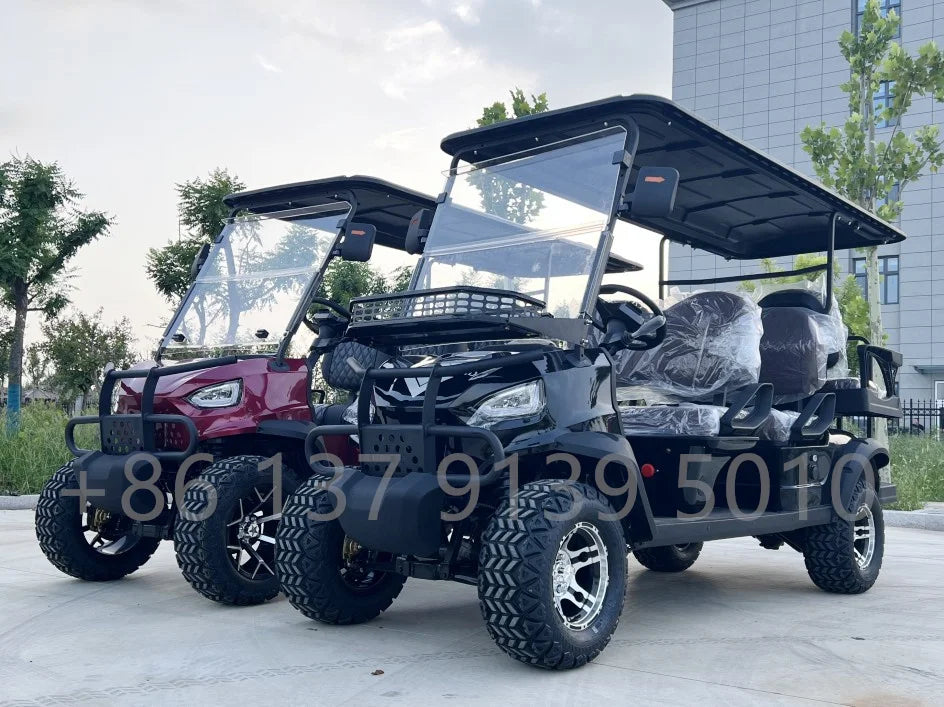 2023 New Tourist Golf Carts Four-Whee 4 Seat 48V 72V Vehicle Street Legal Electric Golf Cart 6 Seater Lithium Battery Golf Car