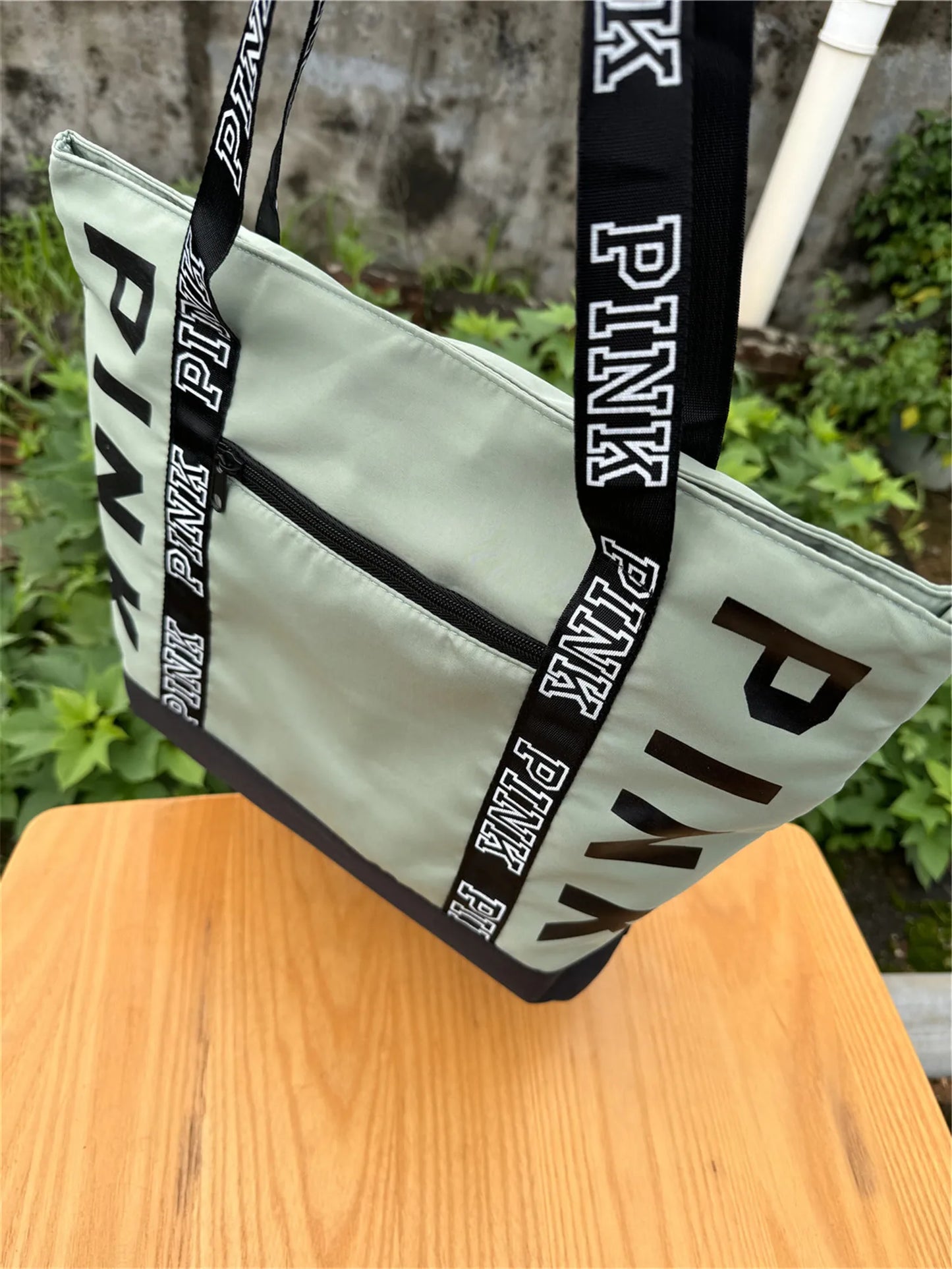 2024 New Korean Fashion Shoulder Bag Trend Letter Bag Printed Bag Color Contrast Letter Strap Handbags Large Capacity Tote