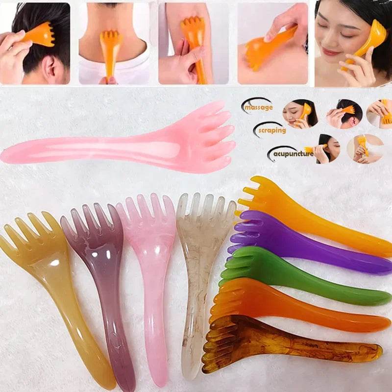 Five-claw Head Massager Scalp Gua Sha Stick for Body Neck Leg Visage Massage Meridian Comb Acupuncture Point Press Massage Tool - MarvelouStoree