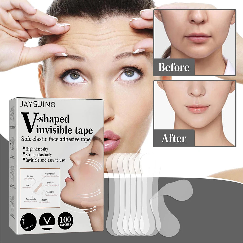 Invisible Face Lifting Tapes Wrinkle Removal Sticker Adhesives Forehead Neck Pad Anti Aging Shrink Patch V Facial Slimming Mask