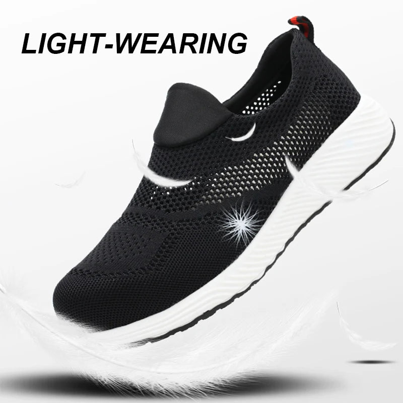 Summer Mesh Lightweight Work Sneakers Steel Toe Men Women Work Safety Shoes Breathable Construction Shoes Work Boots Footwear