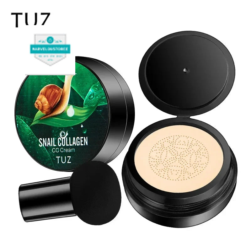 Snail Collagen BB Cream Mushroom Head Air Cushion Foundation CC CreamLiquid Concealer Brightening Oil-control Makeup Cosmetics