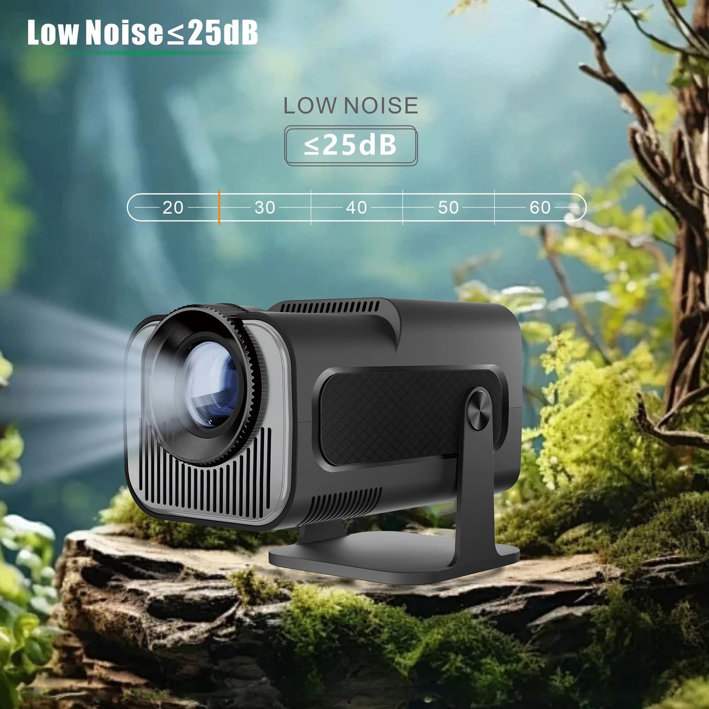 HY320Mini 720P Android 11 4K Home Projector 320ANSI Dual band Wifi6 Wireless 5.0 Cinema Outdoor Portable 180 ° Rotating Projecto