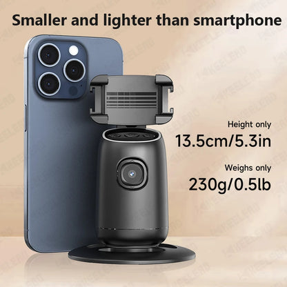 KEELEAD P05 Desktop Gimbal Mobile Phone Shooting Stabiliser 360° Auto AI Face Following for Smartphone, with Fill Light Optional