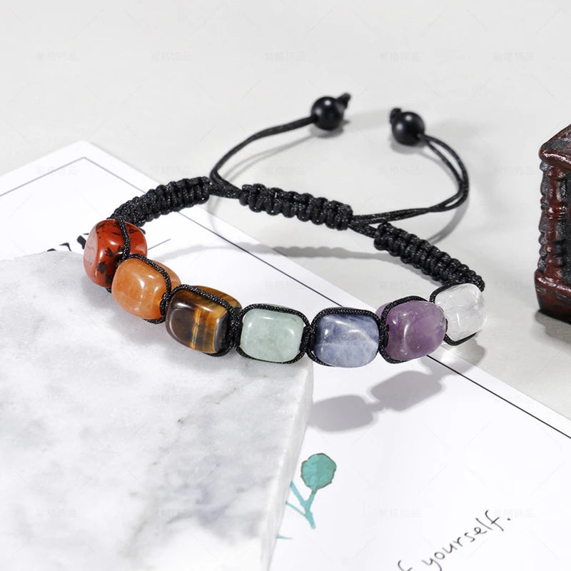 Reiki Healing Stone 7 Chakra Bracelet Women Men Meditation Jewelry Natural Crystal Healing Anxiety Beads Bangles Yoga Bracelet