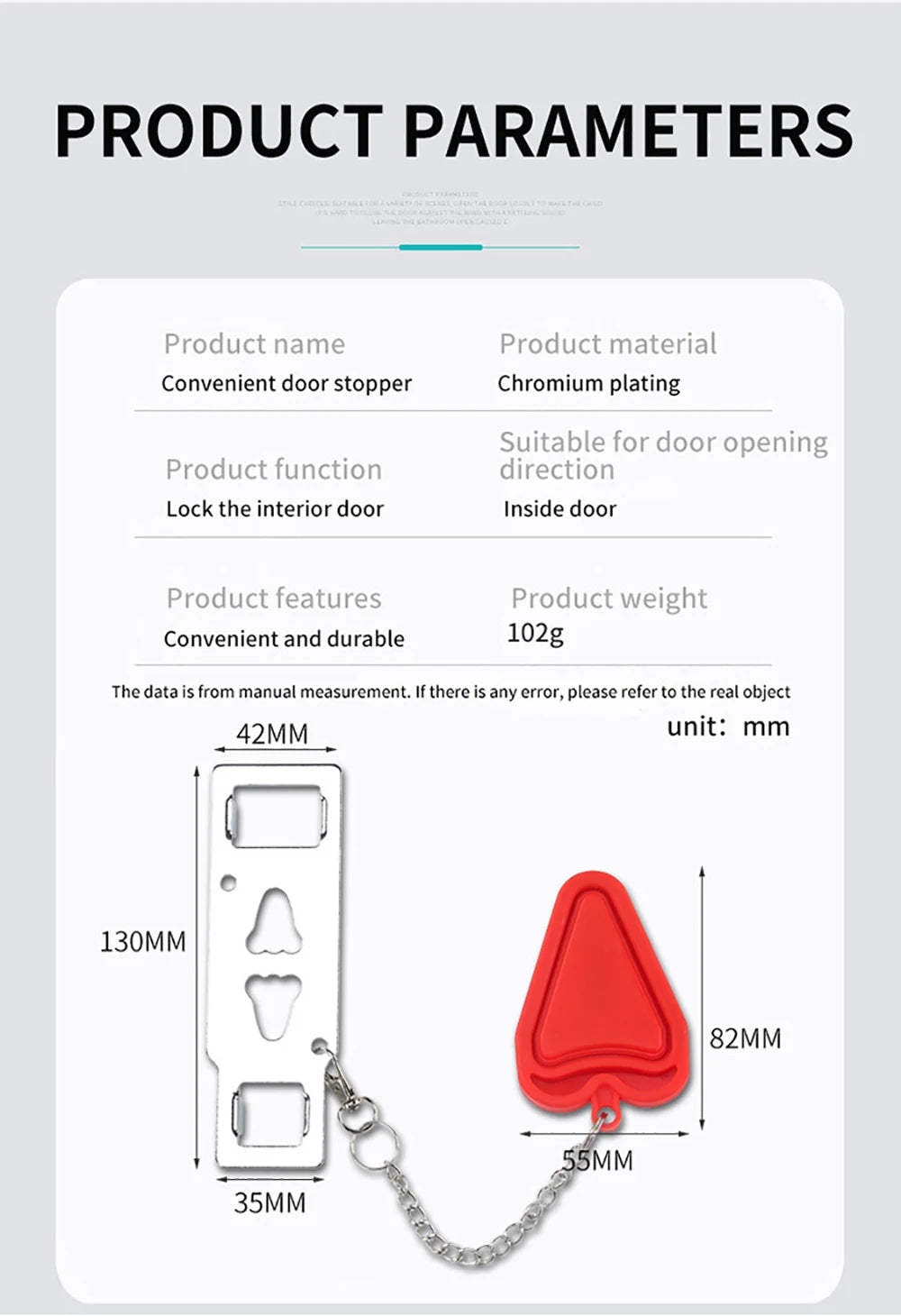 Travel Accommodation Door Security Lock Home Room Hotel Anti-theft Security Lock Metal Lock Portable Door Lock Security Latch