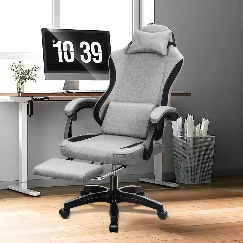 Gaming Chair Faux Leather Massage Gaming Chair Ergonomic Computer Chair With Footrest, Office With 360 Rotation Wheels - MarvelouStoree