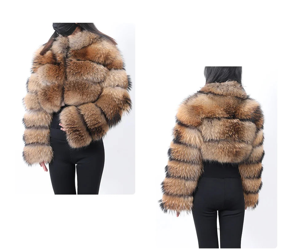 MAOMAOKONG 2023 Trend New Real Fur Coat Natural Fox Fur Women's Winter Coats Short Jackets Female Clothing Vests Fashion